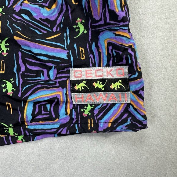 Gecko Hawaii Men’s XXL Swim Trunks Vintage 90s Mesh Liner All Over Print - Picture 6 of 13